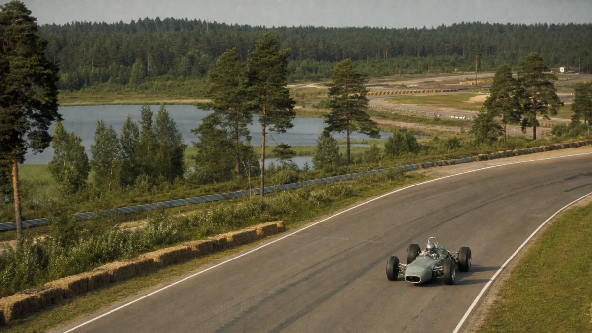 Illustration: banmiljö som illustrerar formel 1-historien i Sverige